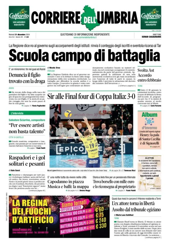 Prima-pagina-corriere umbria-del-2024-12-31